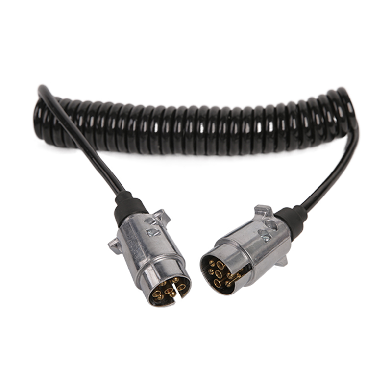 Bobine spirale en PU noir à 7 pôles JH020