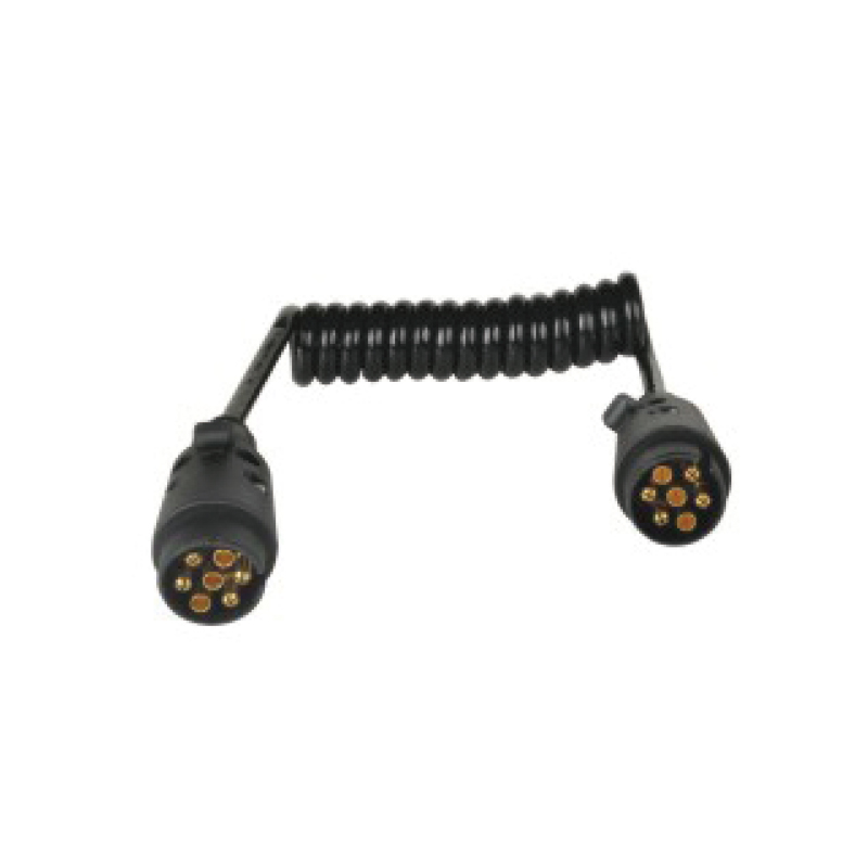 Bobine spirale en PU noir à 7 pôles, 2 fiches JH003, longueur de câble 1 m, 2 m, 3 m..... JH020-B