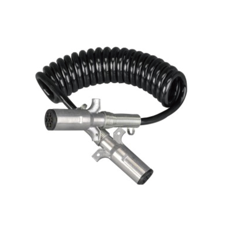 Bobine spirale noire avec deux fiches métalliques 24 V, type à vis à broche ; longueur du câble 1m 2m 3m.......JH091-C