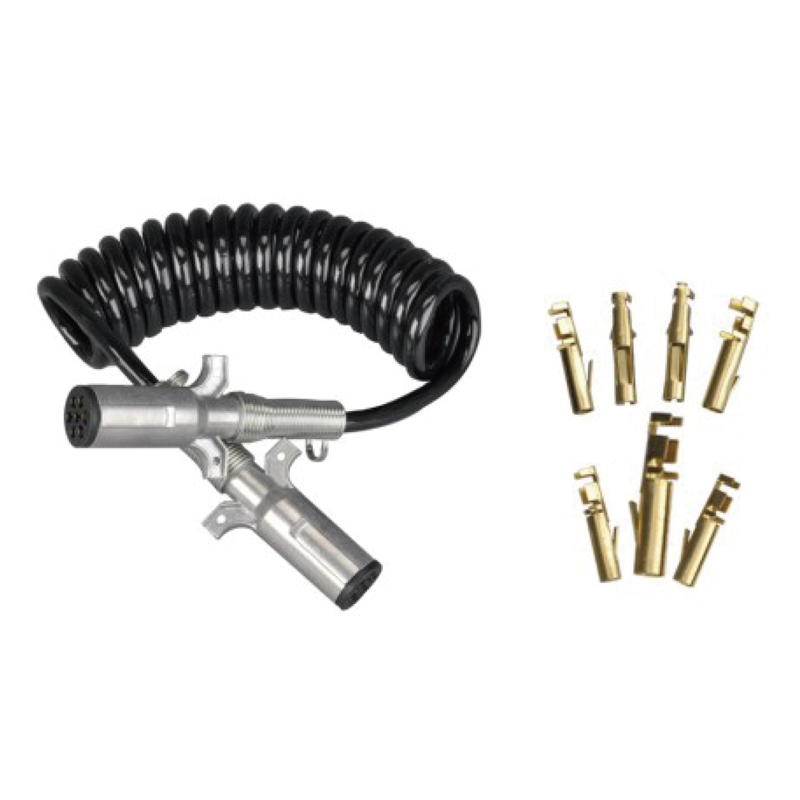 Bobine spirale noire avec deux fiches métalliques 24 V, type à sertir par broche ; longueur du câble 1m 2m 3m.......JH091-D