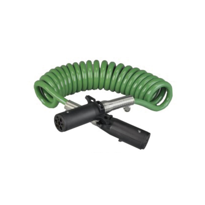 Bobine spirale verte avec deux bouchons en plastique 24 V, type à vis à broche ; longueur du câble 1m 2m 3m......JH092-A