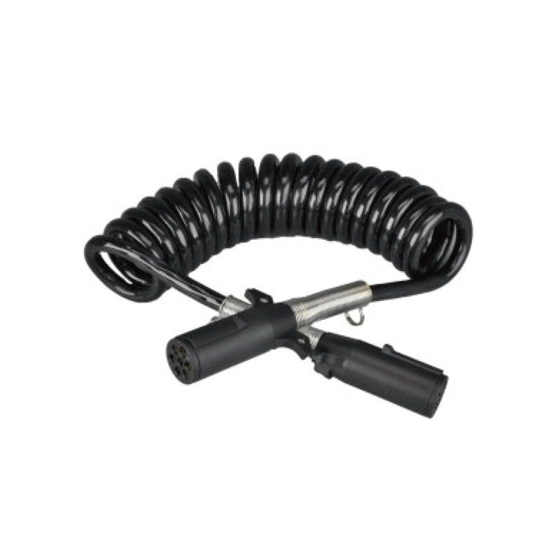 Bobine spirale noire avec deux bouchons en plastique 24 V, type à vis à broche ; longueur du câble 1m 2m 3m......JH092-C