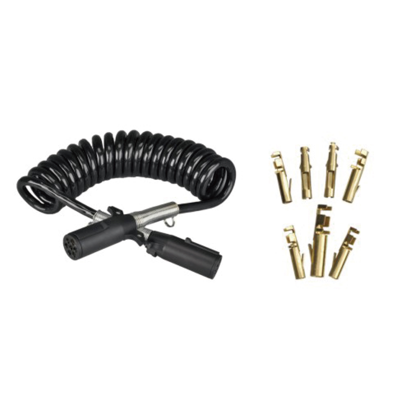 Bobine spirale noire avec deux fiches en plastique 24 V, type à sertir par broche ; longueur du câble 1 m 2m 3m.......JH092-D